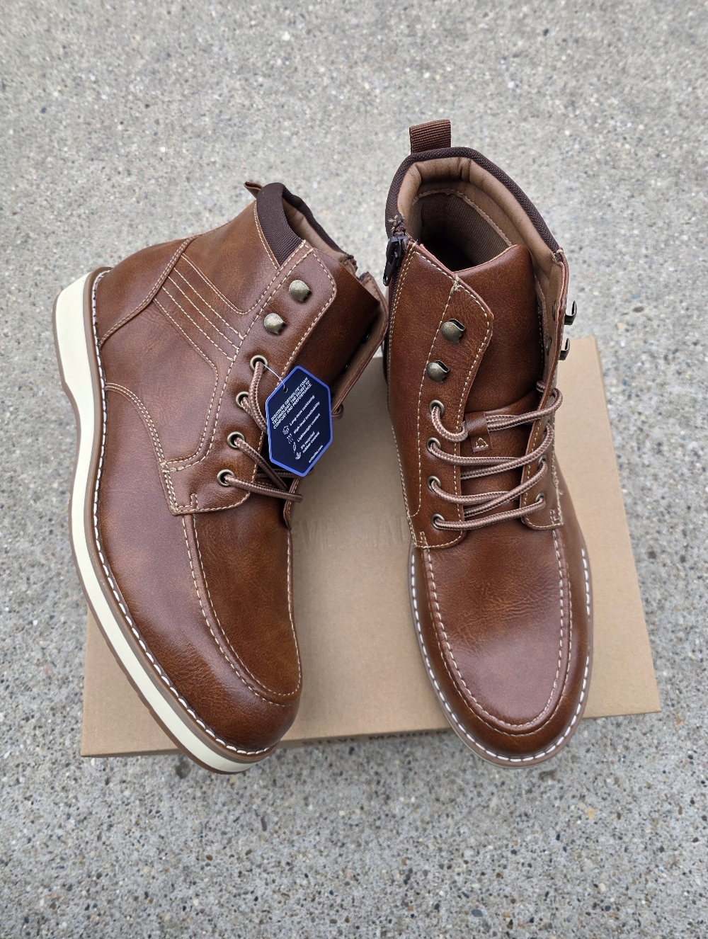 Steve Madden Ortholite  Leather Lace-Up Boots Men Size 11
